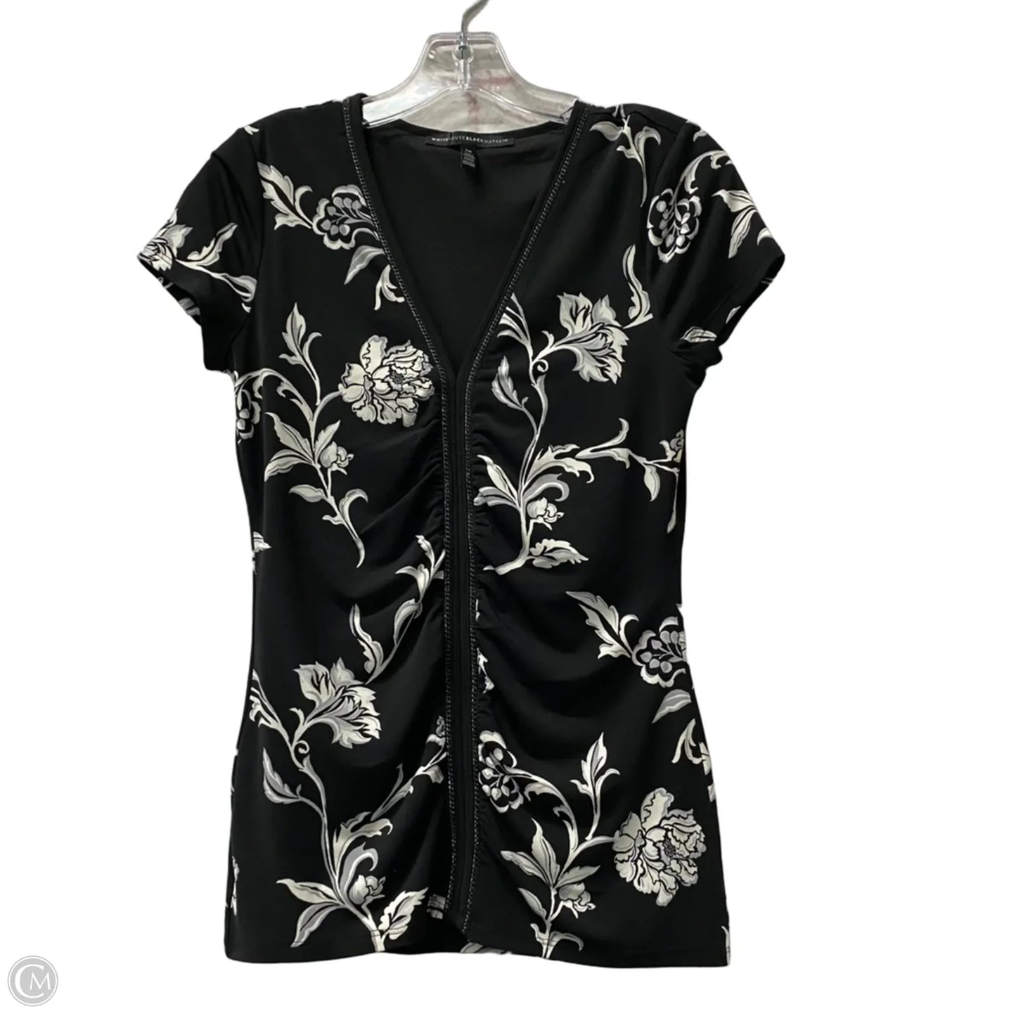 Top Short Sleeve By White House Black Market In Black, Size: Xs