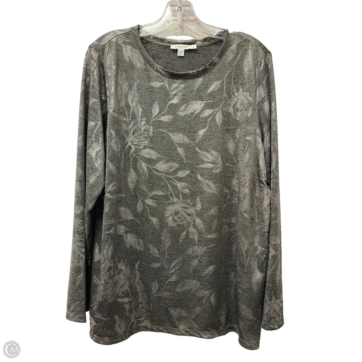 Top Long Sleeve Basic By Chicos In Grey, Size: Xl