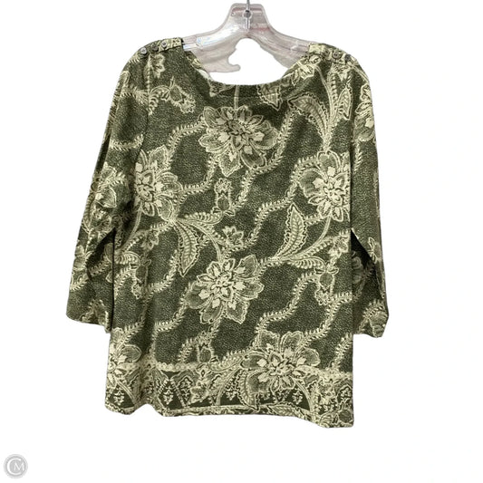 Top Long Sleeve By Chicos In Green, Size: L
