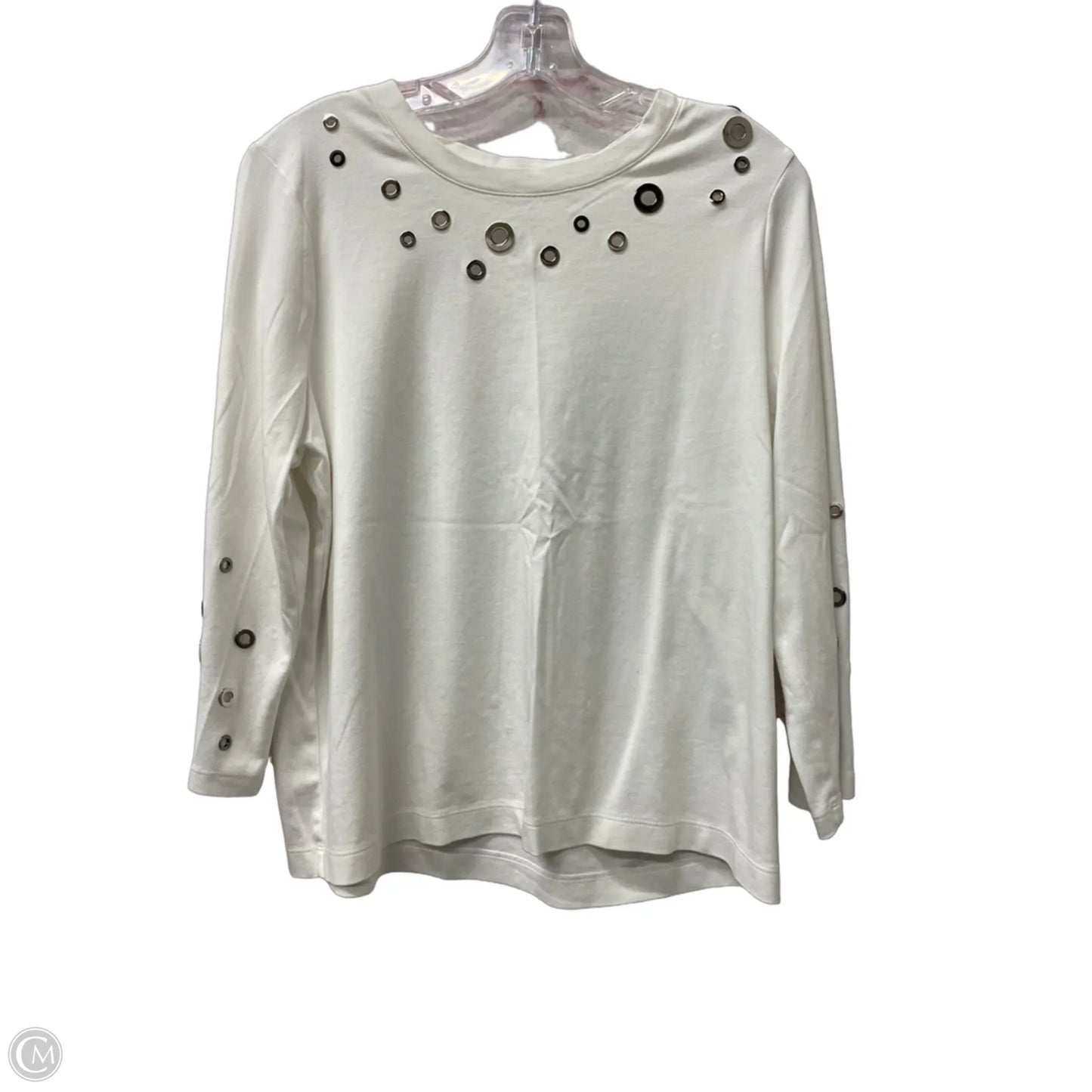 Top Long Sleeve By Chicos In White, Size: L