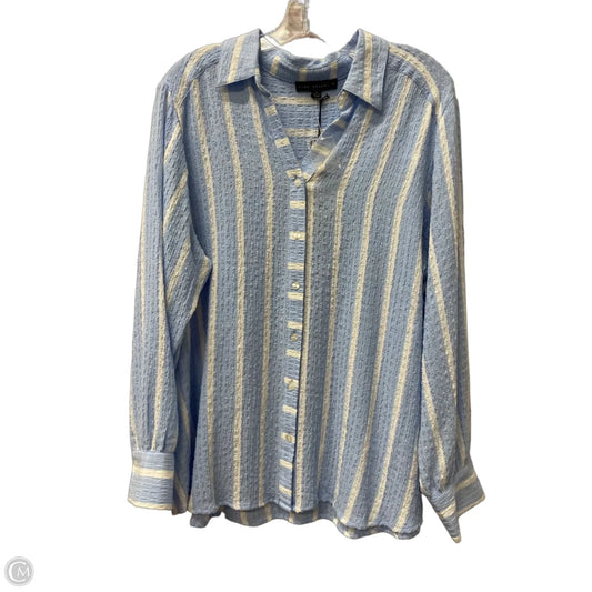 Top Long Sleeve By Jane And Delancey In Blue, Size: 1x