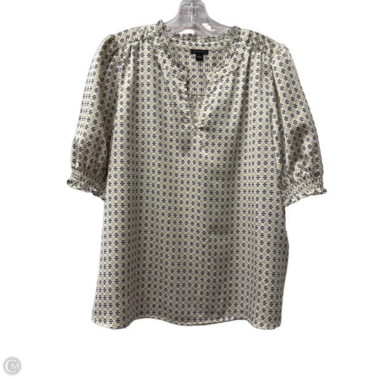 Top Short Sleeve By Ann Taylor In Tan, Size: L