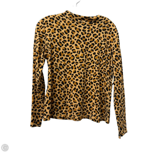 Top Long Sleeve Basic By Ann Taylor In Animal Print, Size: L