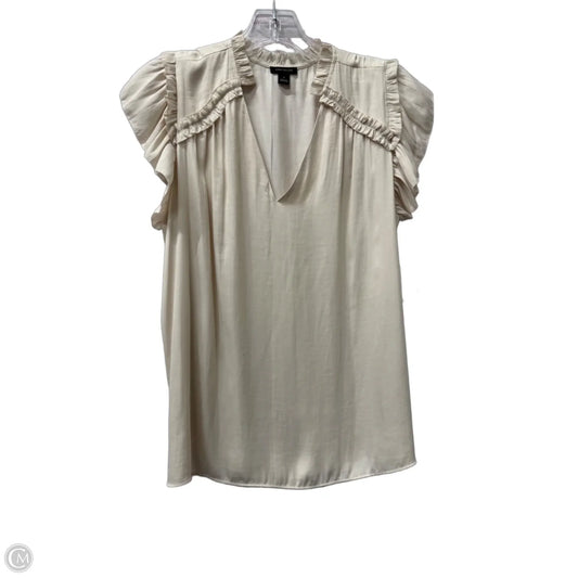Top Short Sleeve By Ann Taylor In Cream, Size: M