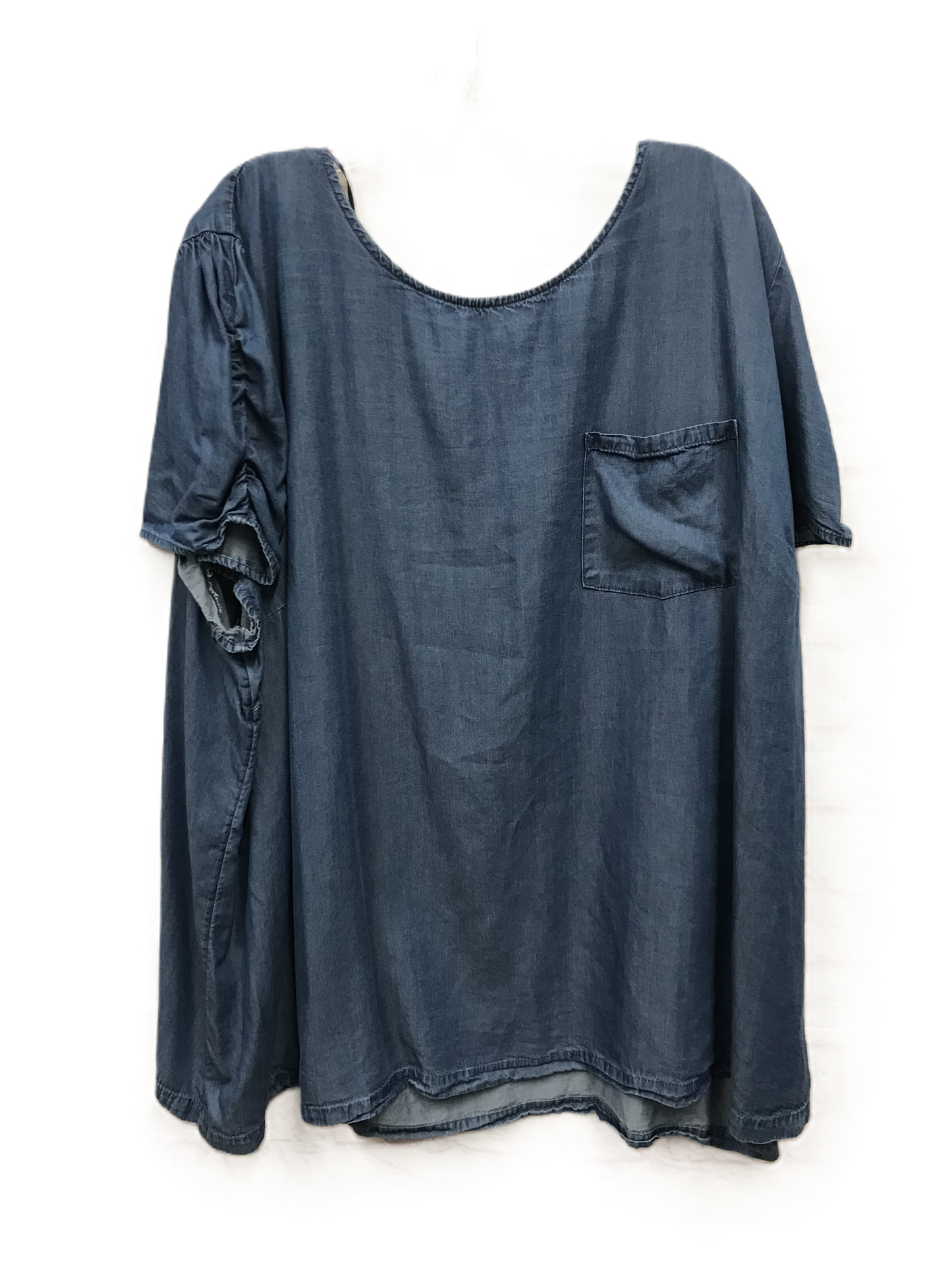 Blue Denim Top Short Sleeve By Lc Lauren Conrad, Size: 4x
