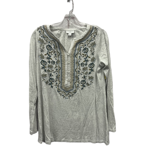 Top Long Sleeve By J. Jill In Grey, Size: Xs