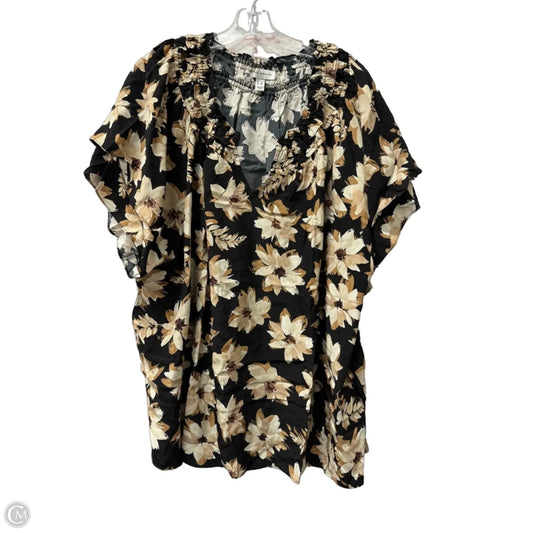 Top Short Sleeve By Susan Graver In Black, Size: 3x