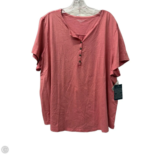 Top Short Sleeve By Coldwater Creek In Pink, Size: 3x