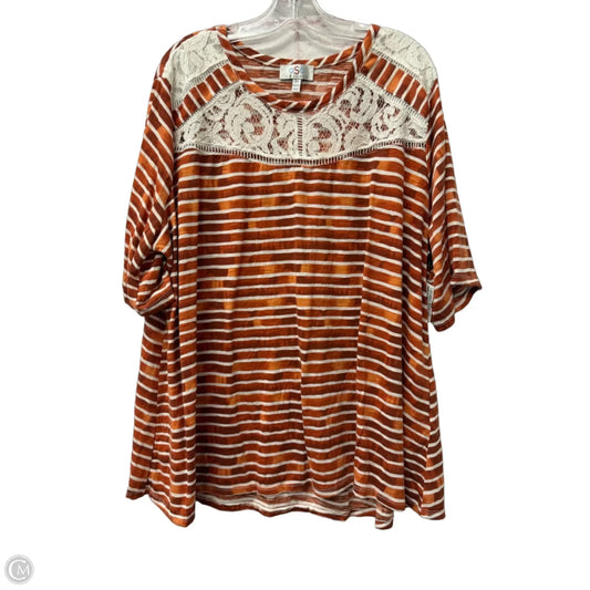 Top Short Sleeve By oso casuals In Orange, Size: 3x