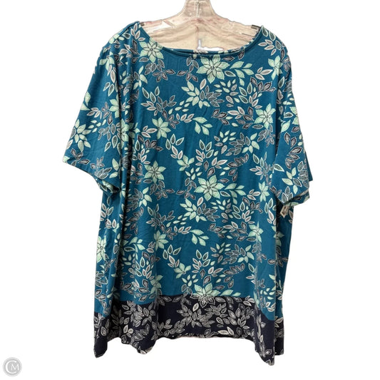 Top Short Sleeve By D&co. In Blue, Size: 3x
