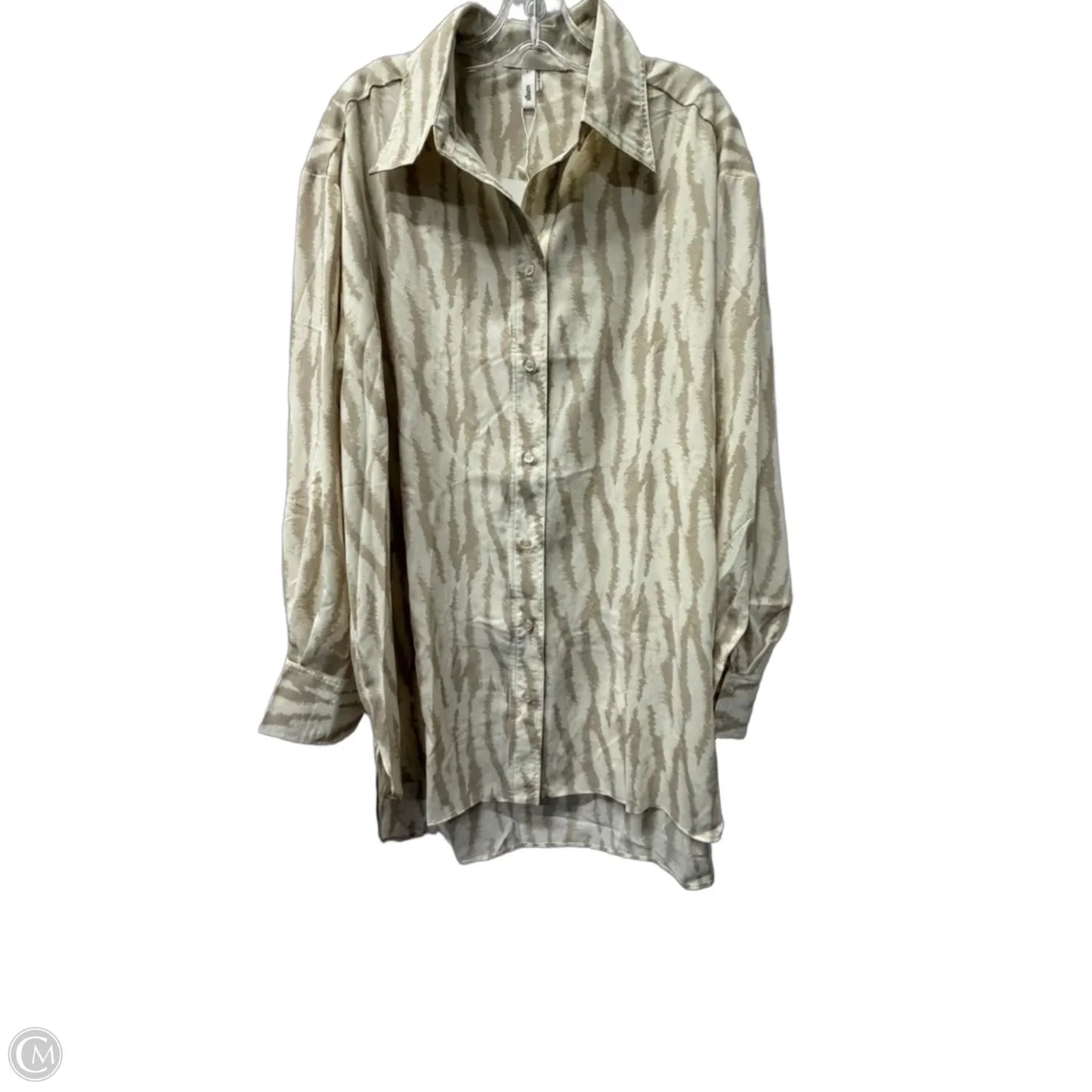 Tunic Long Sleeve By Glam In Tan, Size: L