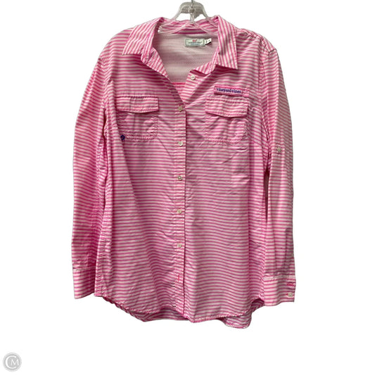 Top Long Sleeve By Vineyard Vines In Pink, Size: M