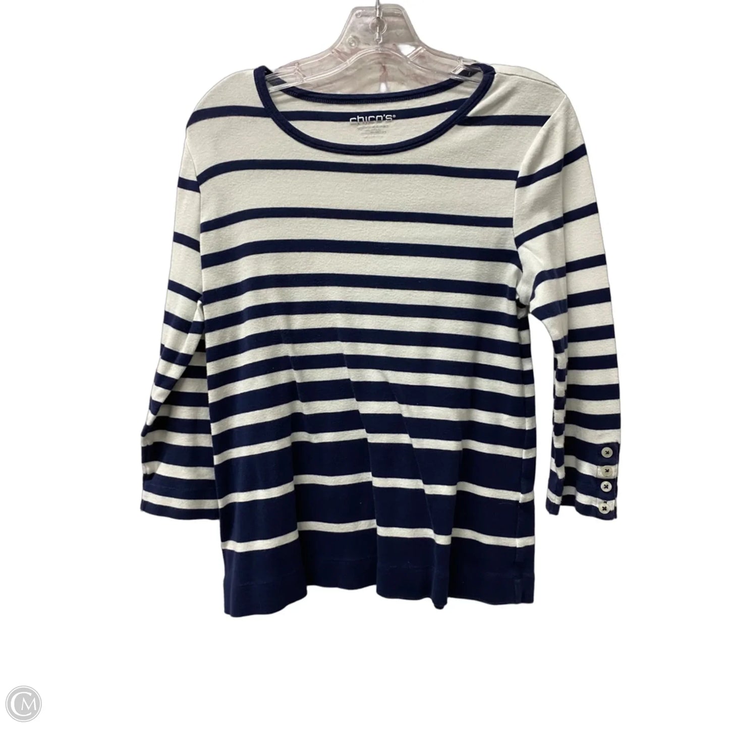 Top Long Sleeve By Chicos In Blue, Size: M