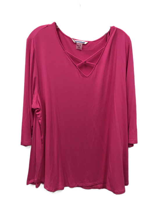 Pink Top 3/4 Sleeve By Nygard Peter, Size: 3x