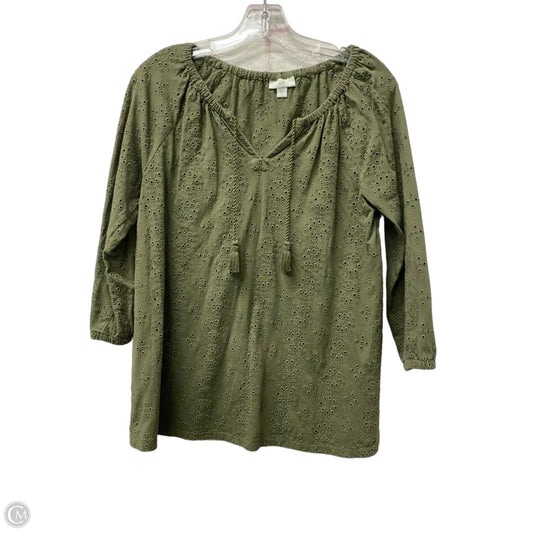 Top Long Sleeve By J. Jill In Green, Size: S
