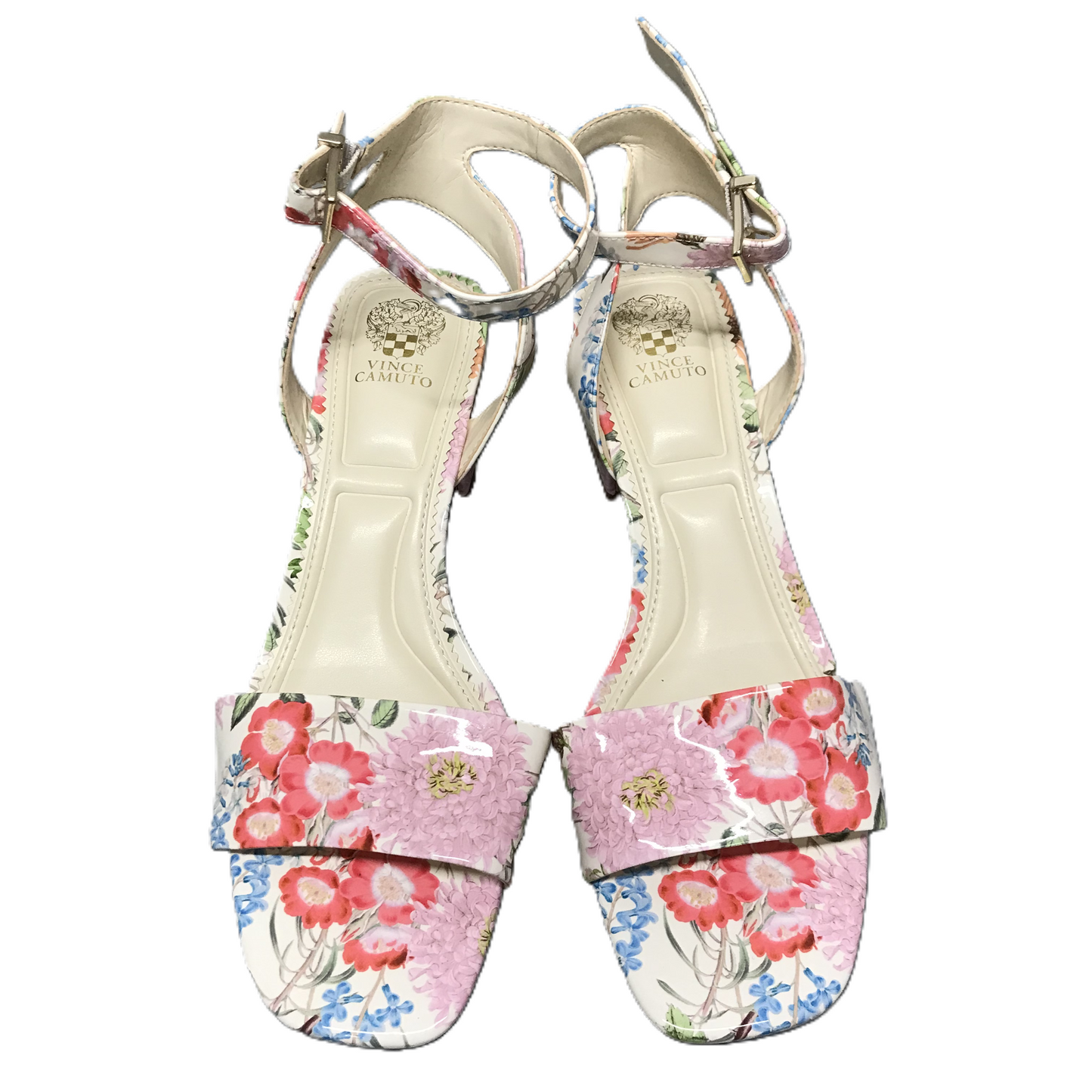 Floral Print Shoes Heels Block By Vince Camuto, Size: 8.5