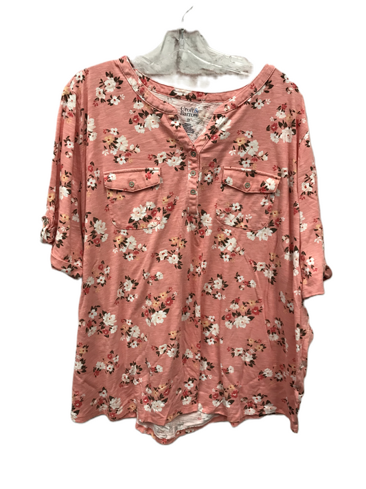 Pink Top Short Sleeve By Croft And Barrow, Size: 3x