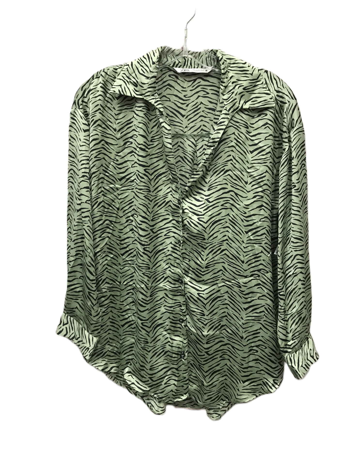 Green Top Long Sleeve By Zara, Size: Xs