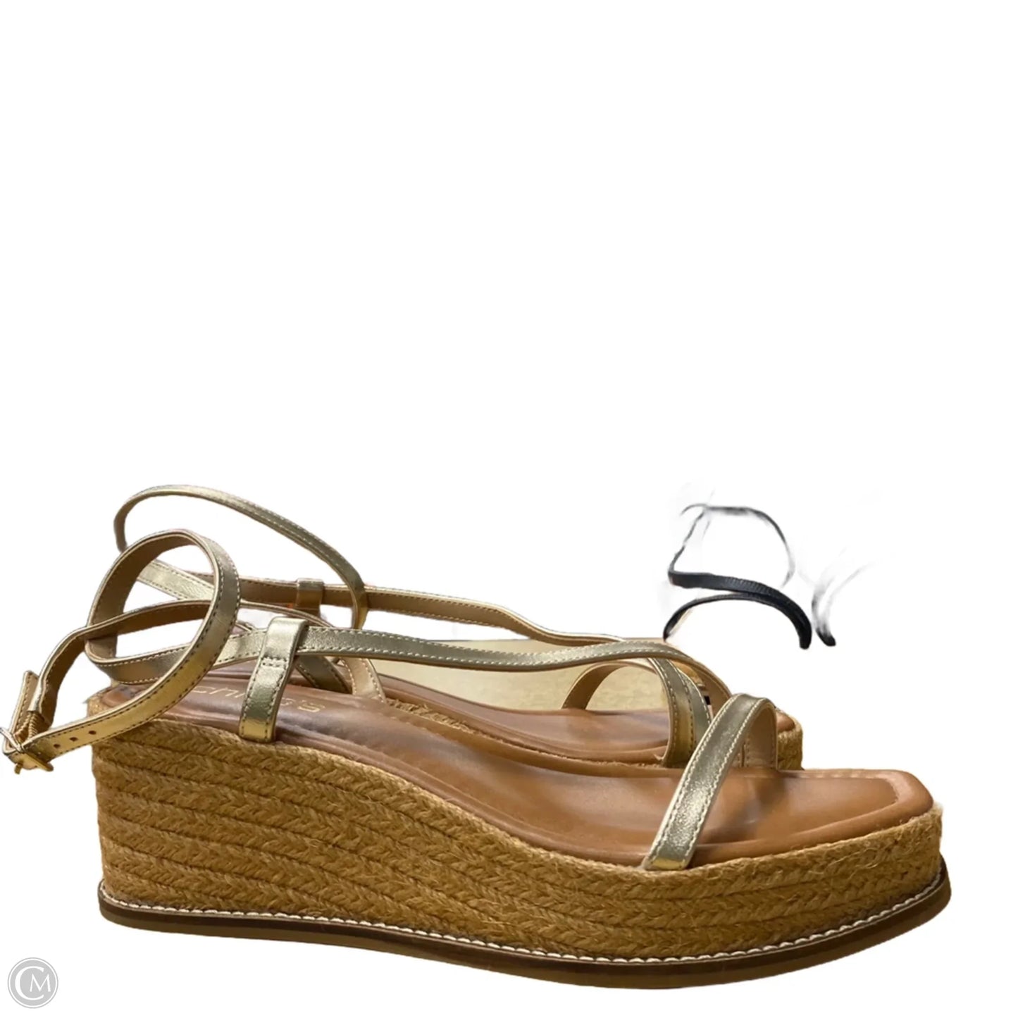 Sandals Flats By Chicos In Gold & Tan, Size: 9