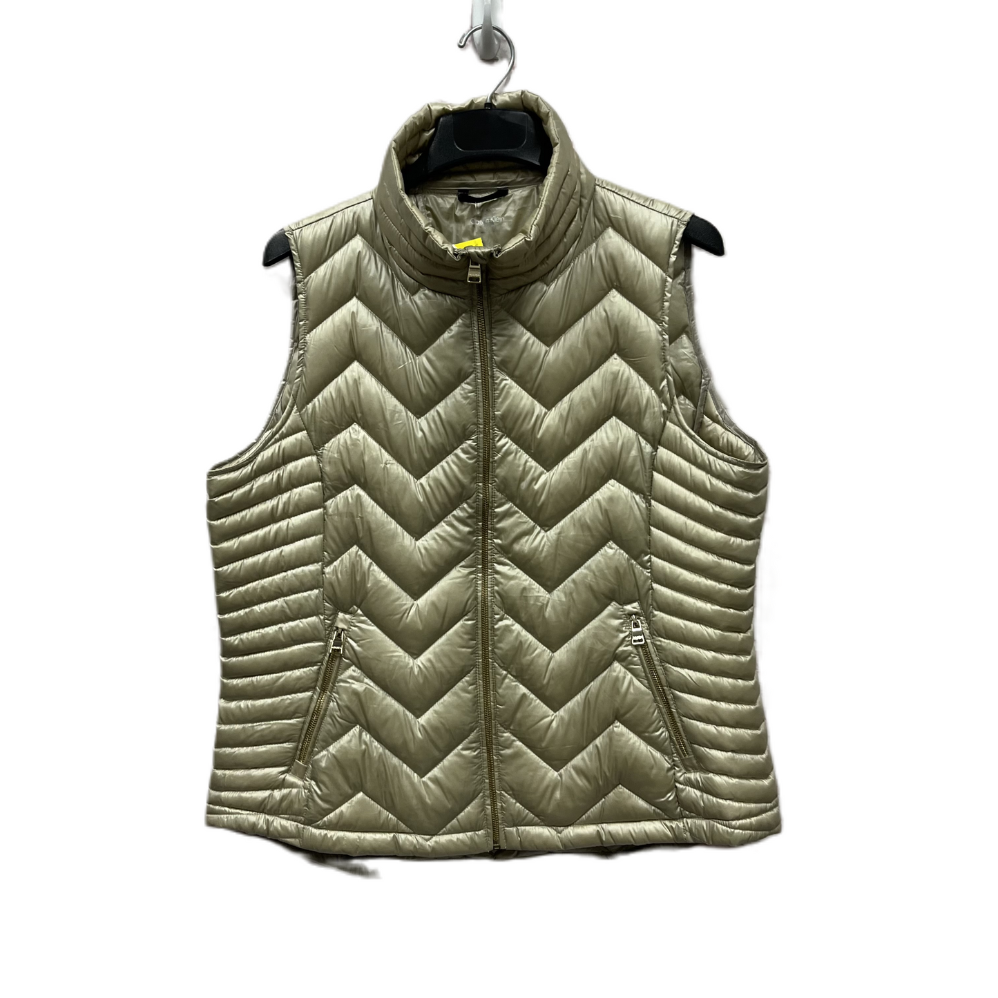 Vest Puffer & Quilted By Calvin Klein In Cream, Size: 1x