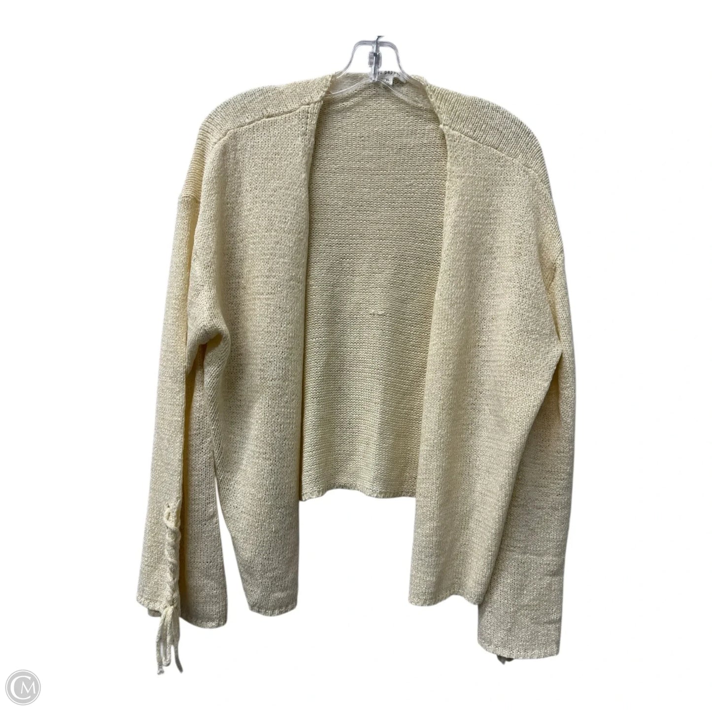 Sweater Cardigan By Blu Pepper In Cream, Size: Xl