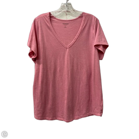 Top Short Sleeve By Torrid In Pink, Size: 1x