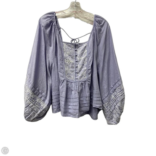 Top Long Sleeve By Anthropologie In Purple, Size: 1x