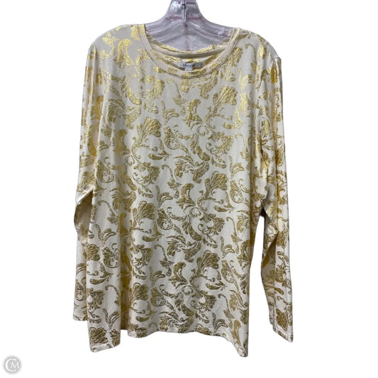Top Long Sleeve By Chicos In Gold, Size: Xl