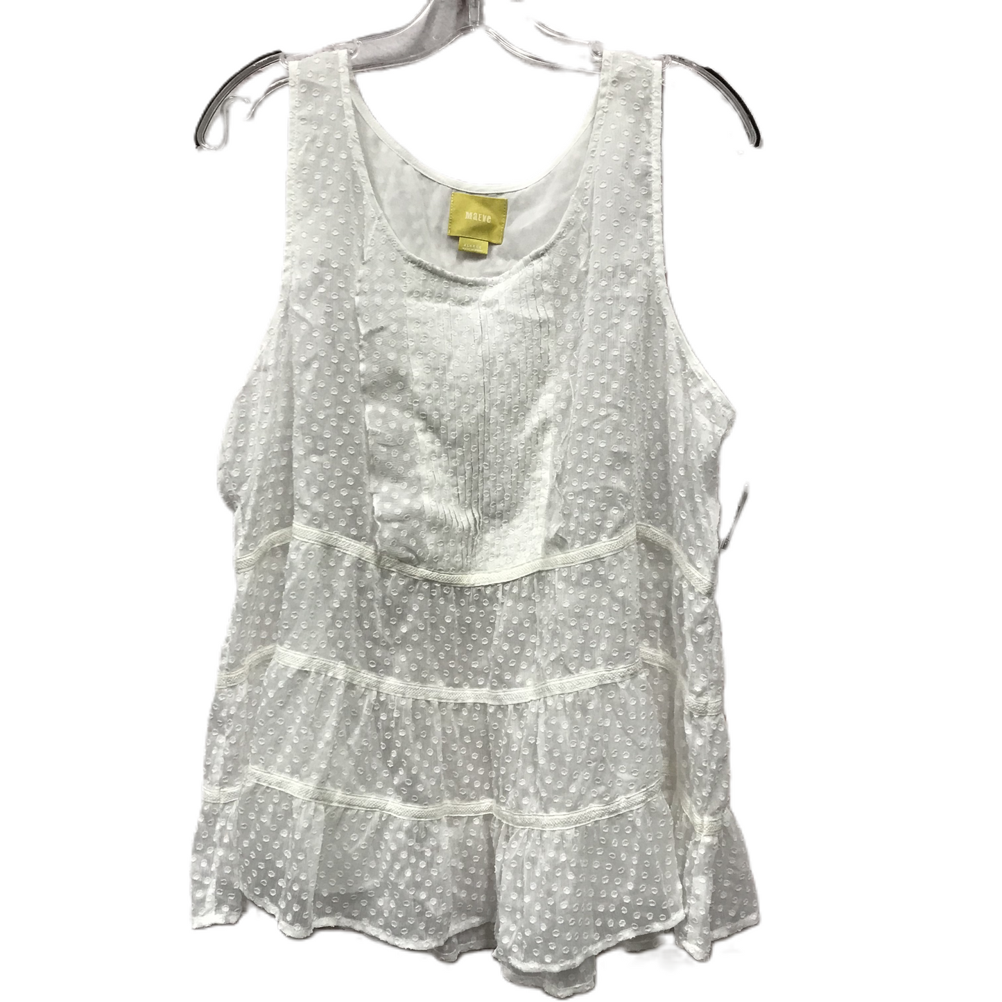 White Top Sleeveless By Maeve, Size: Xl
