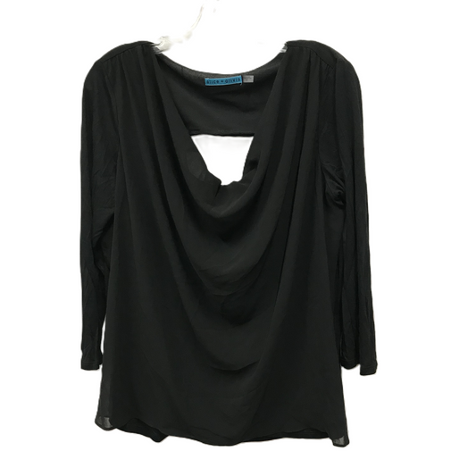 Black Top Long Sleeve By Alice + Olivia, Size: L