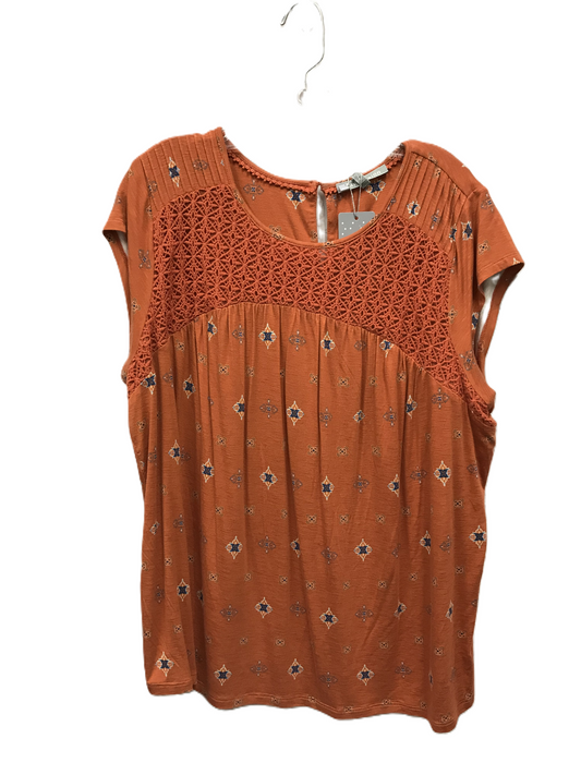 Orange Top Short Sleeve By Daniel Rainn, Size: 2x