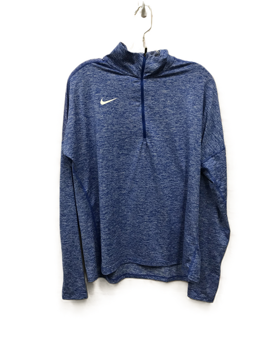 Blue Athletic Top Long Sleeve Collar By Nike Apparel, Size: L