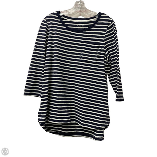 Top Long Sleeve By Chicos In Blue & White, Size: M