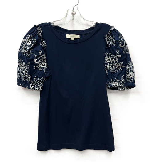 Top Short Sleeve By Loft In Blue, Size: Mp