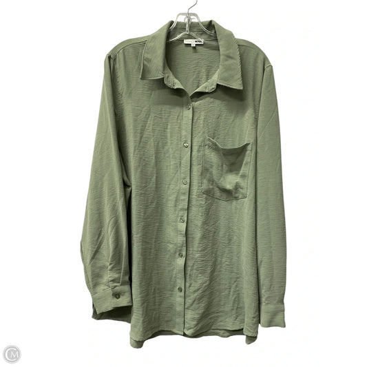 Top Long Sleeve By Fashion Nova In Green, Size: 2x