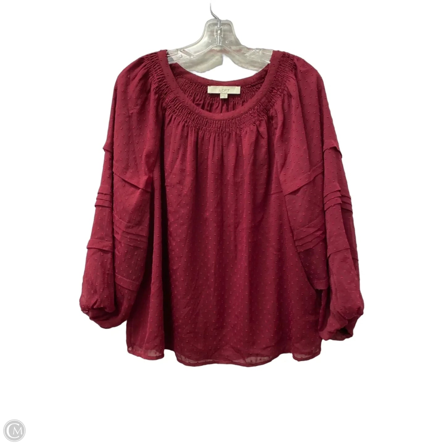 Top Long Sleeve By Loft In Red, Size: L