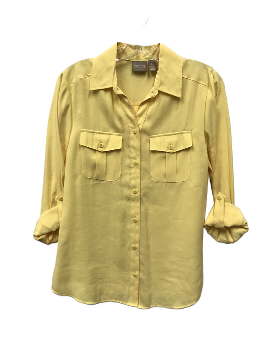 Yellow Top Long Sleeve By Chicos, Size: S