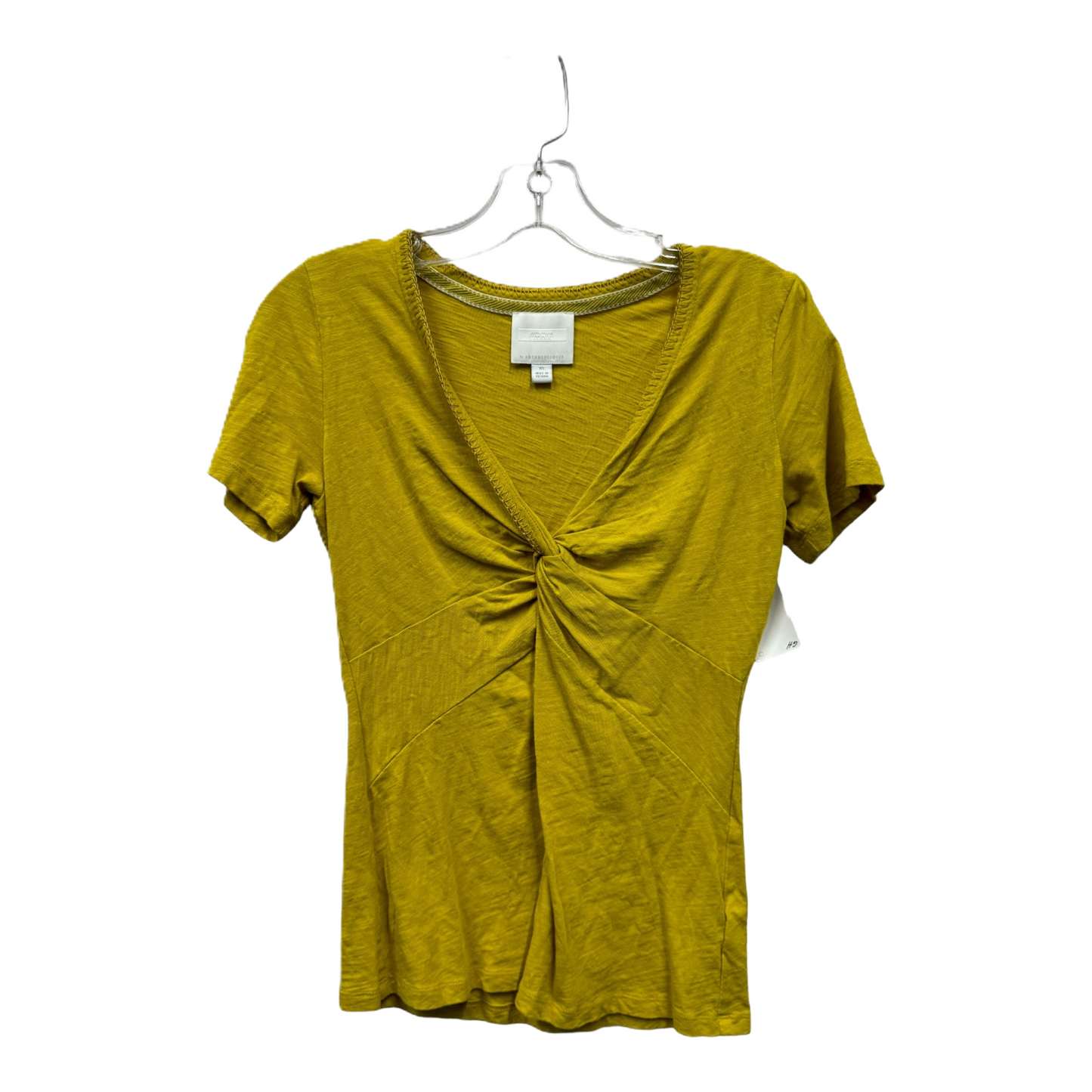 Yellow Top Short Sleeve By Anthropologie, Size: Xs