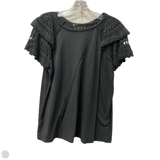 Top Short Sleeve By Loft In Black, Size: Mp