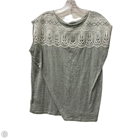 Top Sleeveless By Loft In Grey, Size: L