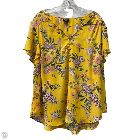 Top Short Sleeve By Torrid In Yellow, Size: 2x