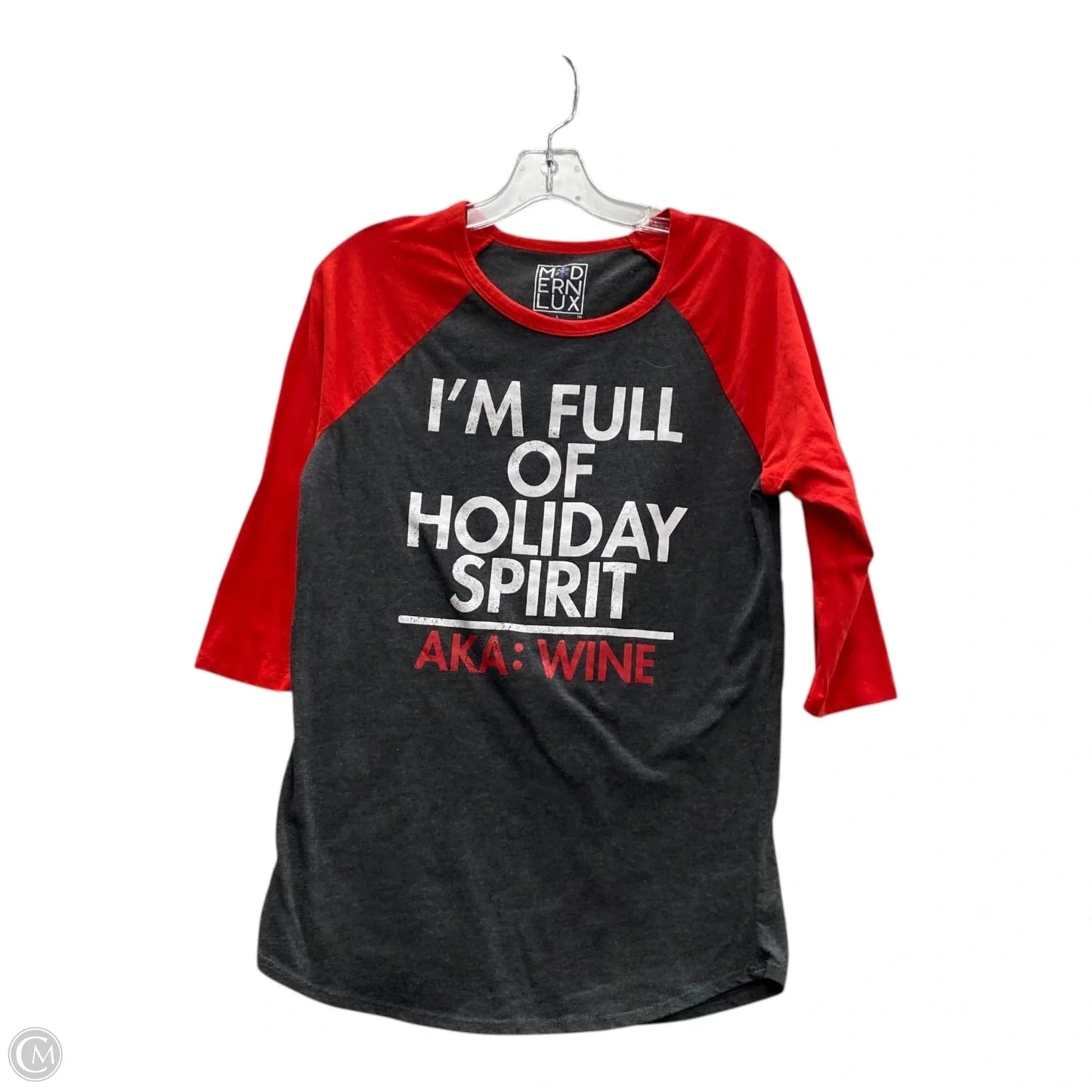 Top 3/4 Sleeve By Modern Lux In Red, Size: L