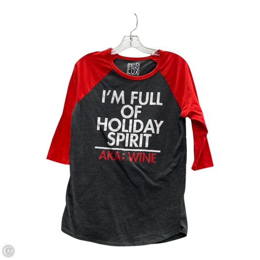 Top 3/4 Sleeve By Modern Lux In Red, Size: L