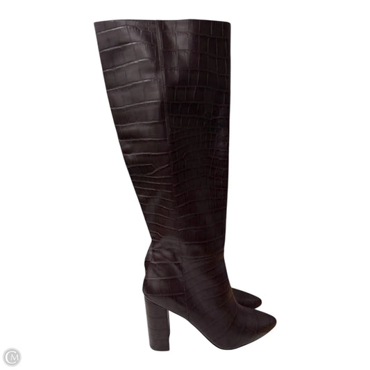 Boots Knee Heels By Halogen In Brown, Size: 9