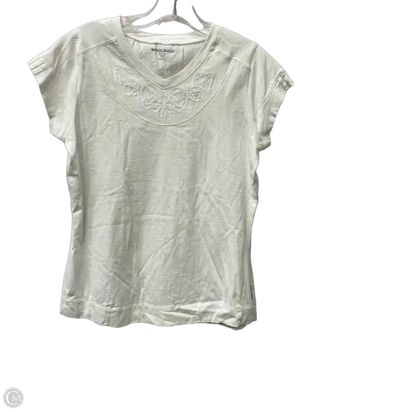 Top Short Sleeve Basic By Woolrich In White, Size: S