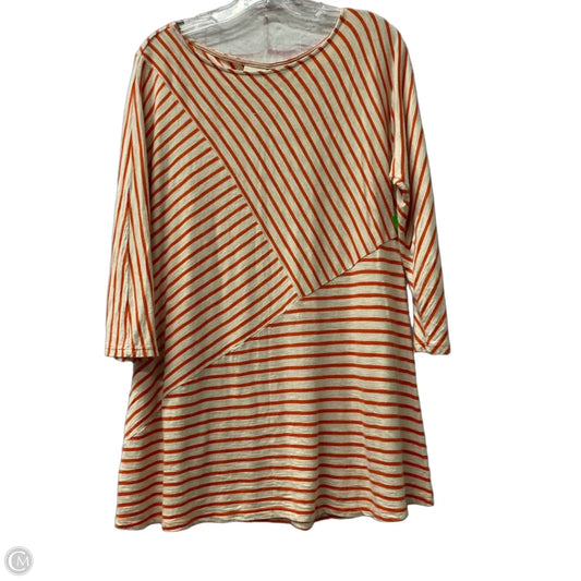 Top 3/4 Sleeve By Chicos In Orange, Size: M