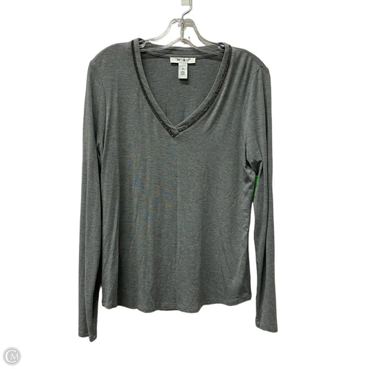 Top Long Sleeve By White House Black Market In Grey, Size: M