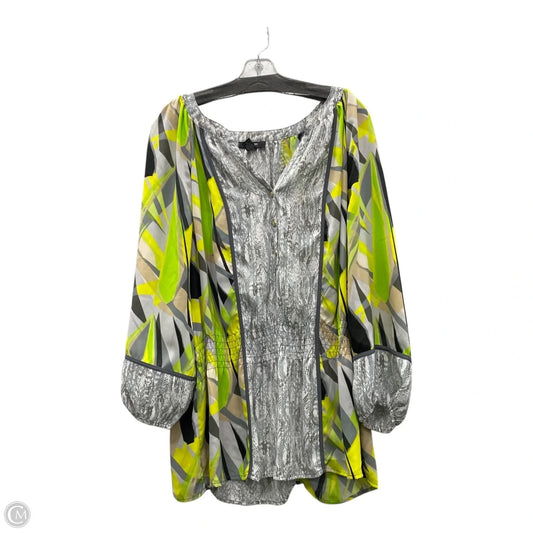 Top 3/4 Sleeve By Alfani In Green & Grey, Size: 1x