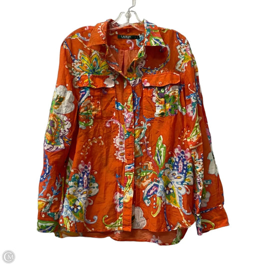 Top Long Sleeve By Ralph Lauren In Orange, Size: Xl