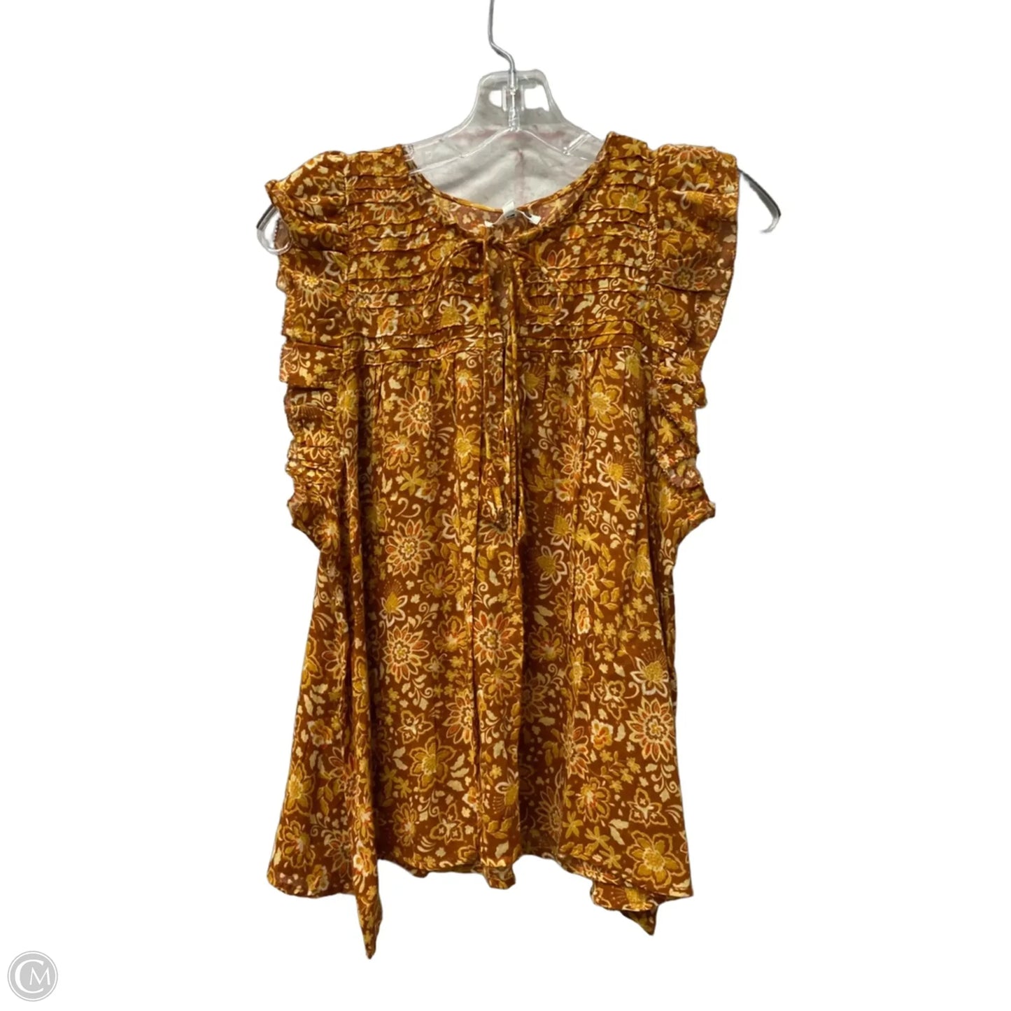 Top Short Sleeve By Sundry In Brown, Size: S